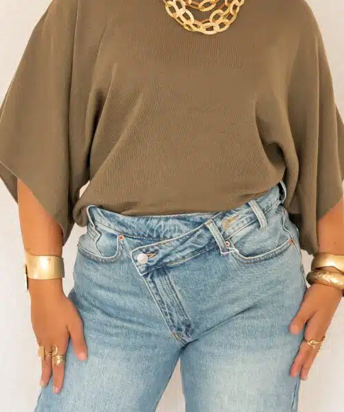 Bowy Button Sweater Khaki~ - Afbeelding 4