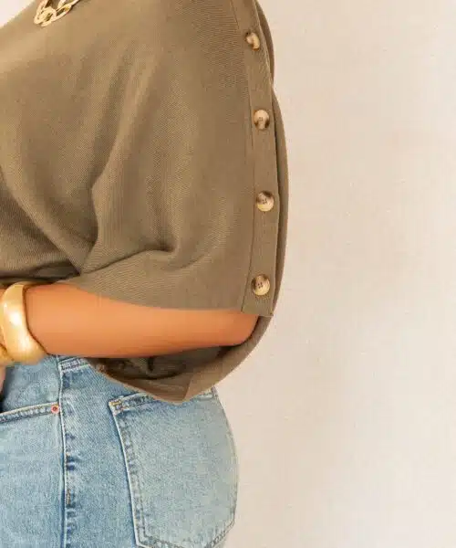 Alternative view of Bowy Button Sweater Khaki~