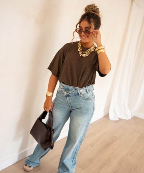 Alternative view of Aya Glitter Top Brown |