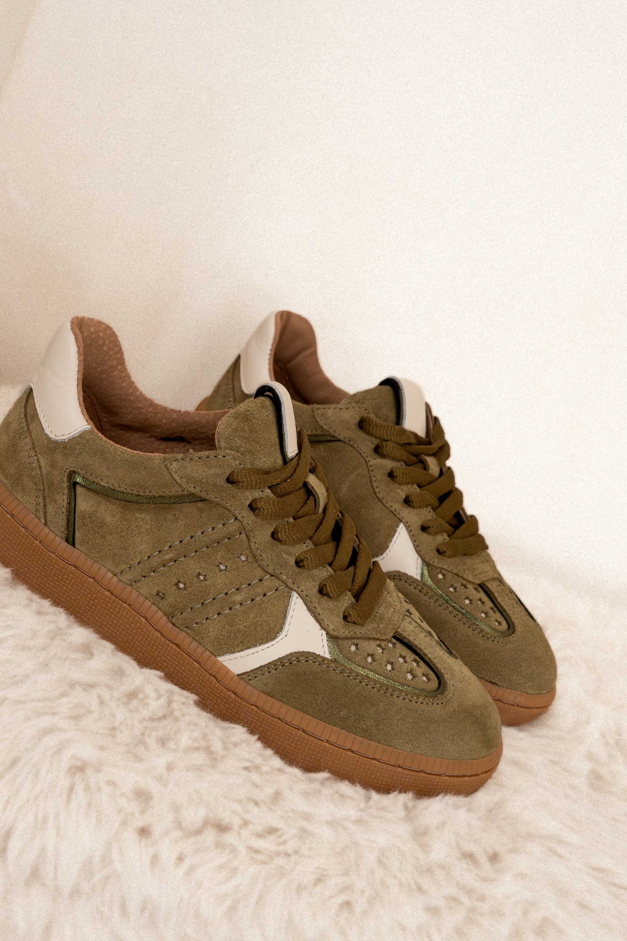 Dwrs Mirabel Olive Off White Sneaker - Afbeelding 3